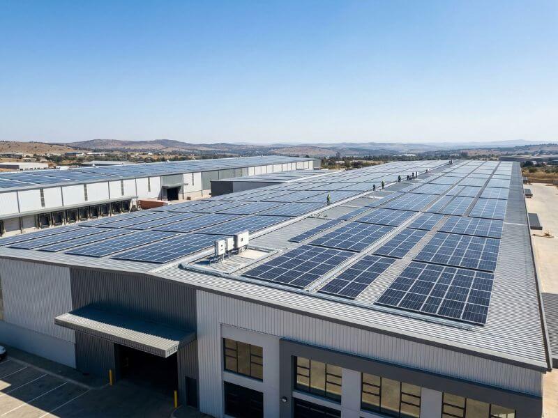 Solar panels on rooftop